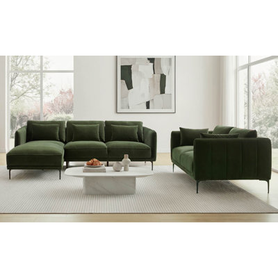 Rae 3-Piece Velvet Living Room Set