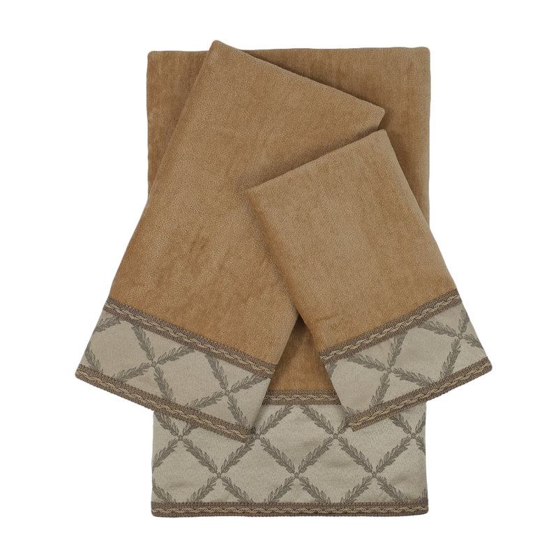 Ensemble de serviettes 100% coton 3 pièces Zenith, Pépite / gris