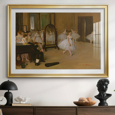 The Dancing Class (Metropolitan Museum Version) - Edgar Degas - reproduction encadrée avec passe-partout et verre - c. 1870