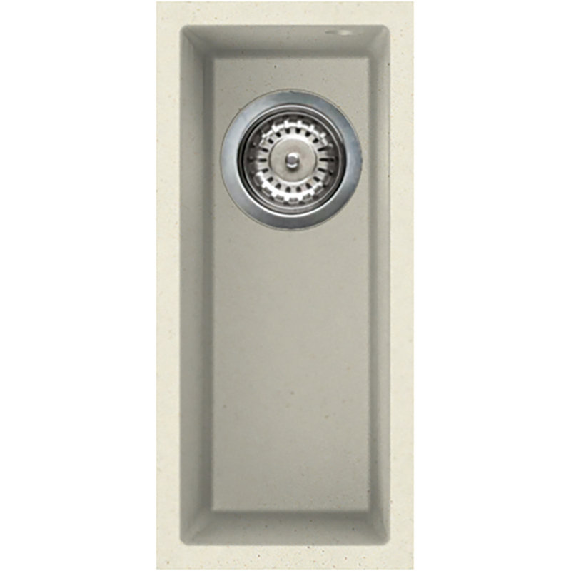 Quadra Single Bowl Undermount Kitchen Sink, Antique White