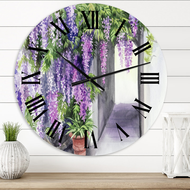 Wisteria Blossom - Horloge murale traditionnelle, Moyenne