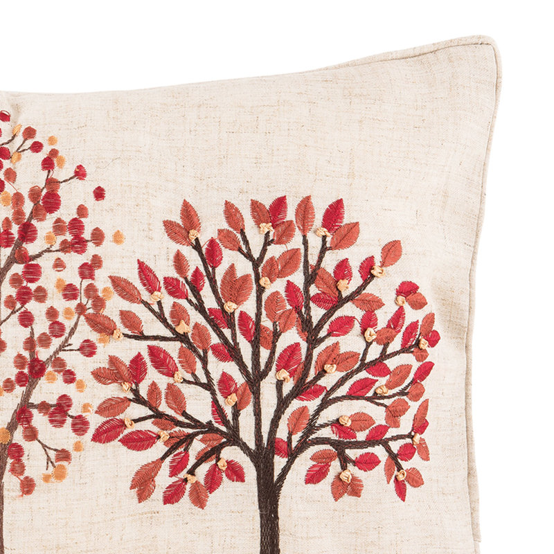 Harvest Autumn Forest Embroidered Throw Pillow