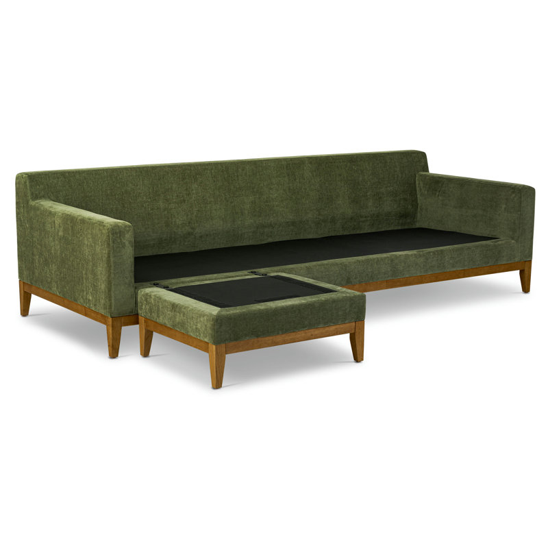 Canapé modulaire à méridienne réversible en tissu 105,5 po Zyon, Vert