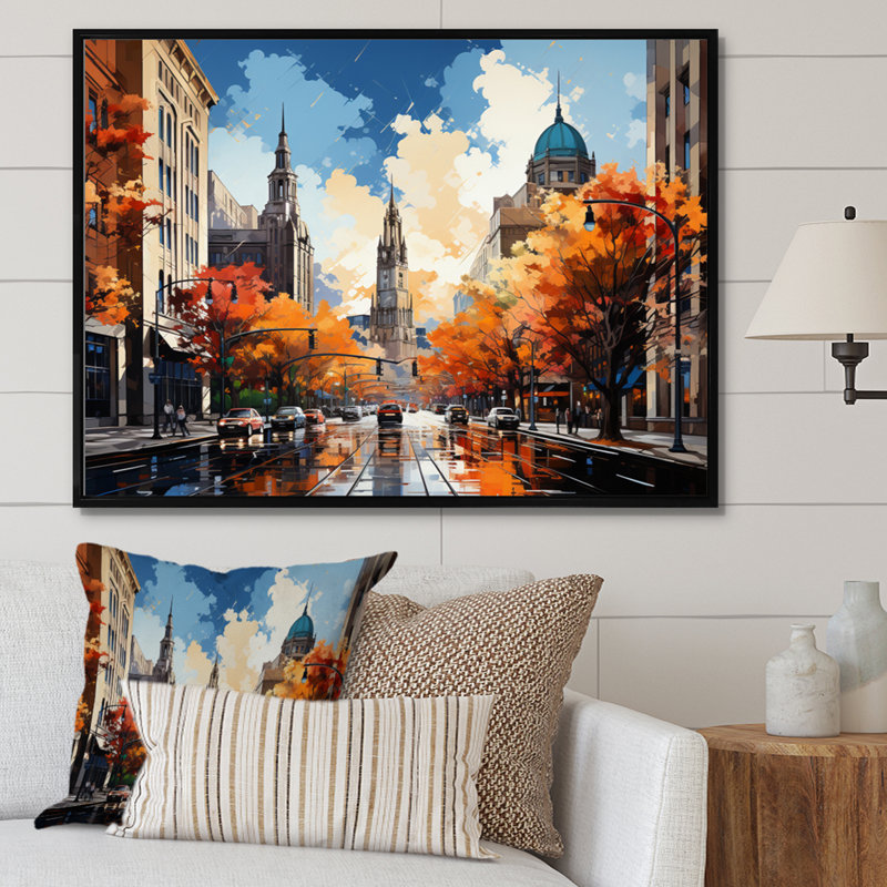 Boston Popart III sur impression sur toile, Cadre flottant noir, H 16 po x l 32 po x P 1 po