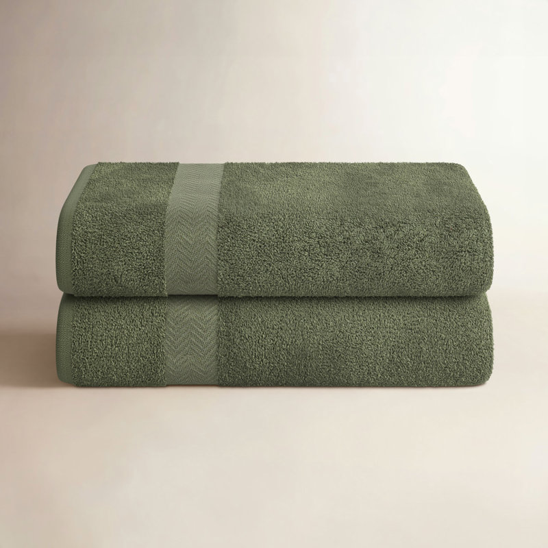 Drap de bain 100% coton à séchage rapide Franklin, Vert forêt, 2 Pieces Towel Set