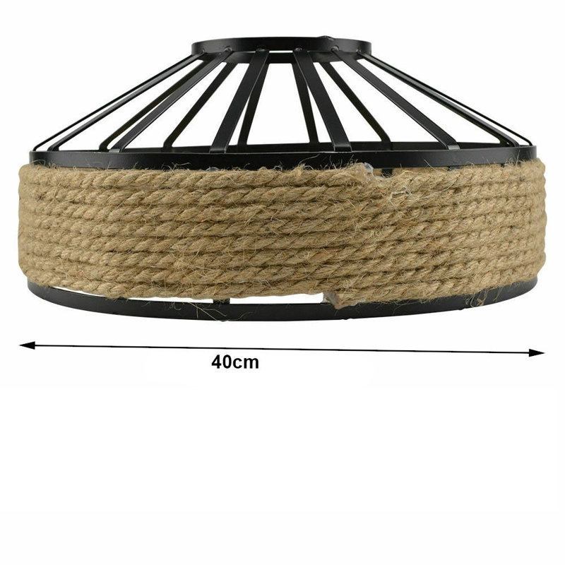 14cm H Lamp Shade in Black, 14cm H x 40cm W x 40cm D