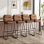 Aidie Upholstered Counter Stool with Metal Frame-1398974108