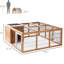 Lapin avec maison principale ouvrable, imperméable pour l'intérieur et l'extérieur, trois portes de ventilation pour petits animaux, cage soigneusement fabriquée, trappe de porte avant, utilisation extérieure