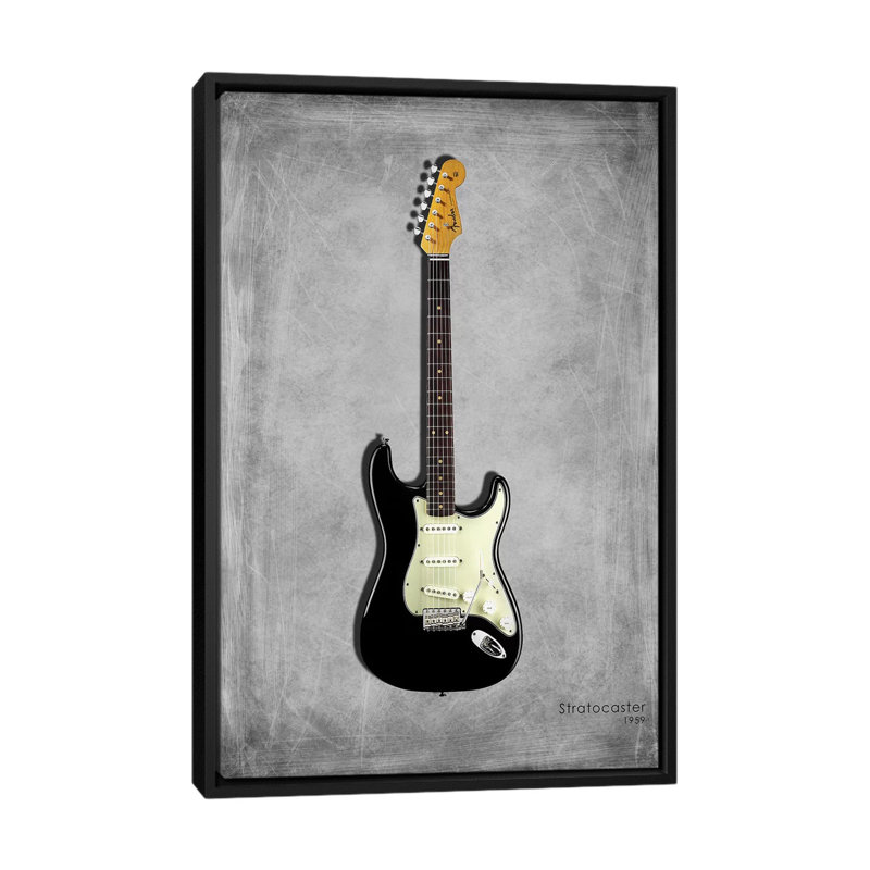 « garde-boue stratocaster 59 », impression sur toile tendue, H 26 po x l 18 po x P 1,5 po, Toile avec cadre noir