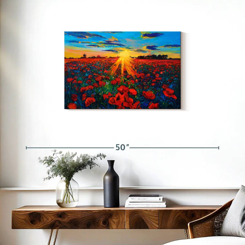 Alvord Poppy Field Golden Hour, H 20 po x l 30 po