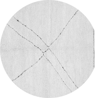 Tapis rond gris tissé à la machine Bladensburg