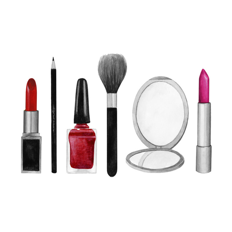 Échantillons de maquillage II, H 24 po x l 36 po x P 1,25 po