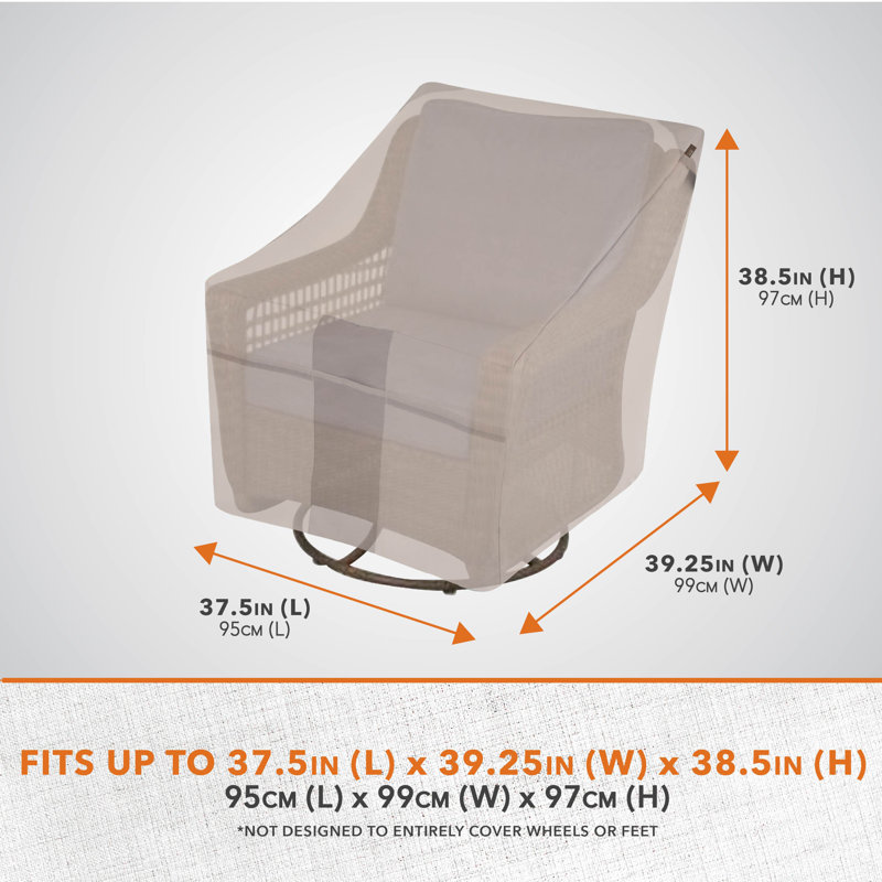 Beige Heavy-Duty Weather-Resistant Patio Swivel Lounge Chair Cover Set