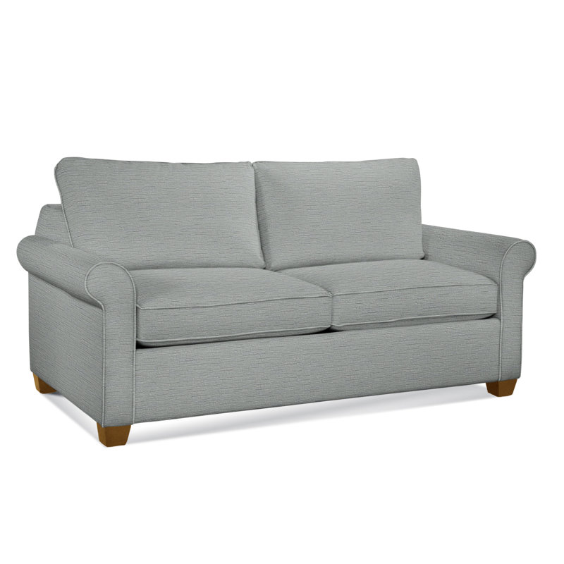 Park Lane Upholstered 58'' Sofa, Havana Finish, Oatmeal Crypton Performance; 0822-74
