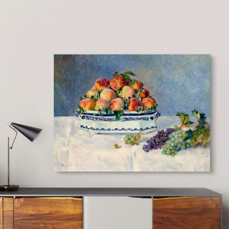 Still Life With Peaches And Grapes by Pierre-Auguste Renoir - Wrapped Canvas Art Prints, 70cm H x 100cm W x 4cm D