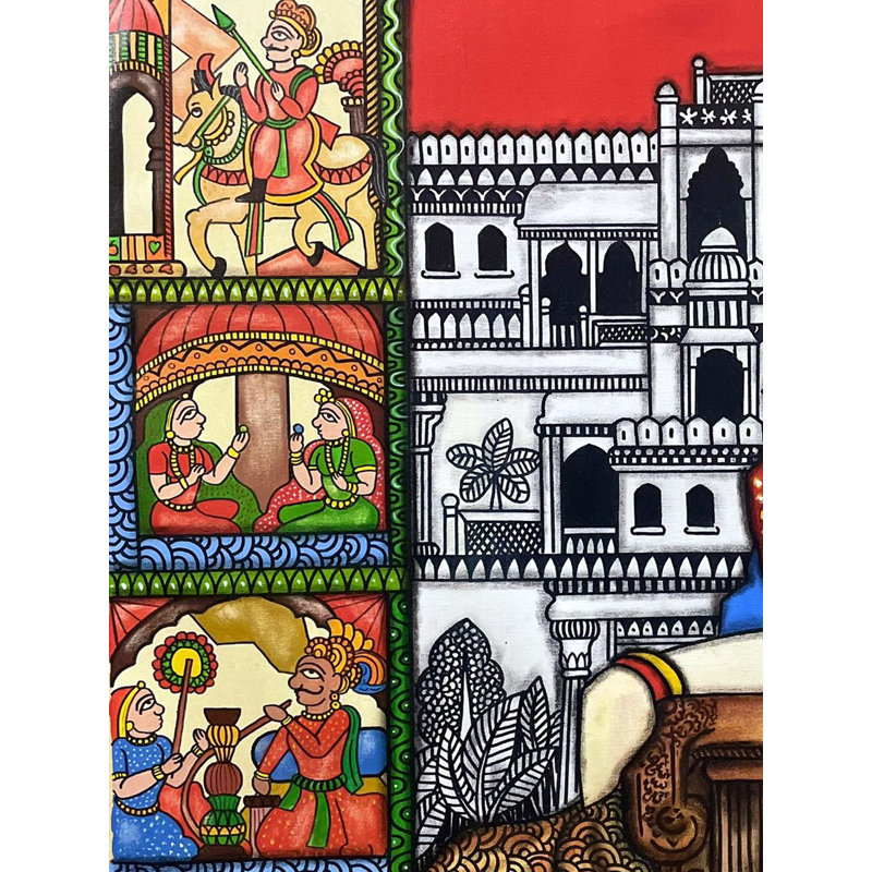 Maharani indien | Peinture de Mrinal Dutt | Décoration murale