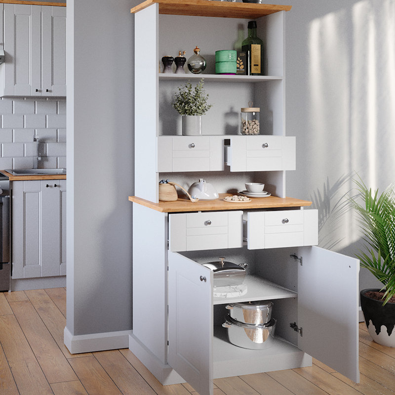 North 186.2cm Kitchen Pantry, White/Sonoma