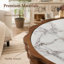 La table basse ronde de 32,1 po, la table basse moderne en forme de fleur, les plateaux de table en pierre avec des motifs de marbre uniques sont idéaux pour le salon, le bureau et le café - entièrement assemblés