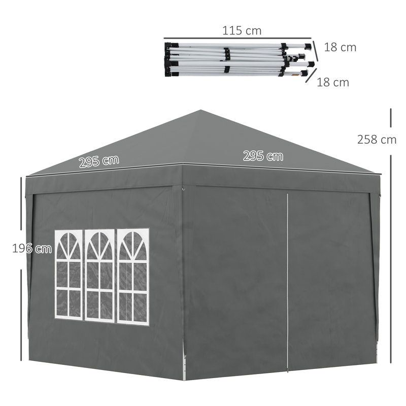 Rolanda 2.95m x 2.95m Steel Party Tent