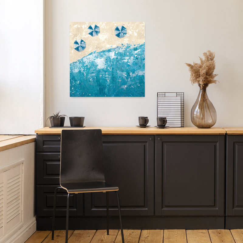 Beach Days Blue Coastal Art, H 18 po x l 18 po