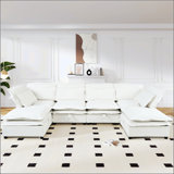 Double-Layer Cushion Modern Large U-Shaped Modular Sofa