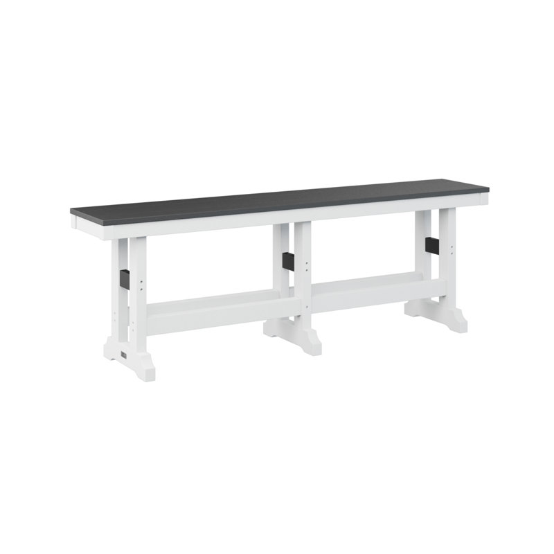 Banc de jardin Berlin, H 23 po x l 66 po x P 12,5 po, Noir / blanc