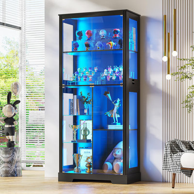 Glass Display Cabinet with Human Sensor LED Light