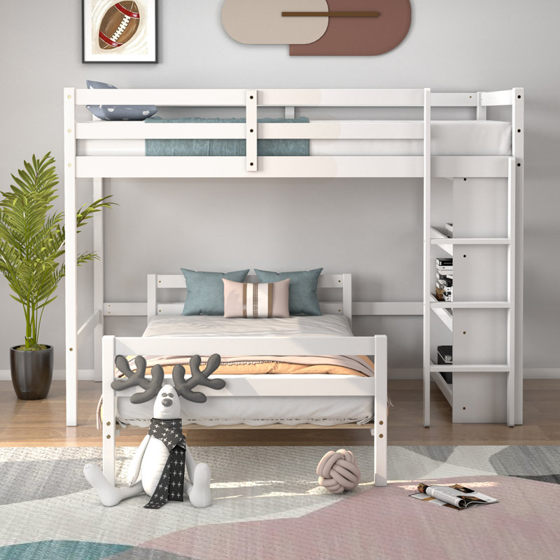 Emeteria Kids Twin Over Twin Bunk Bed, White