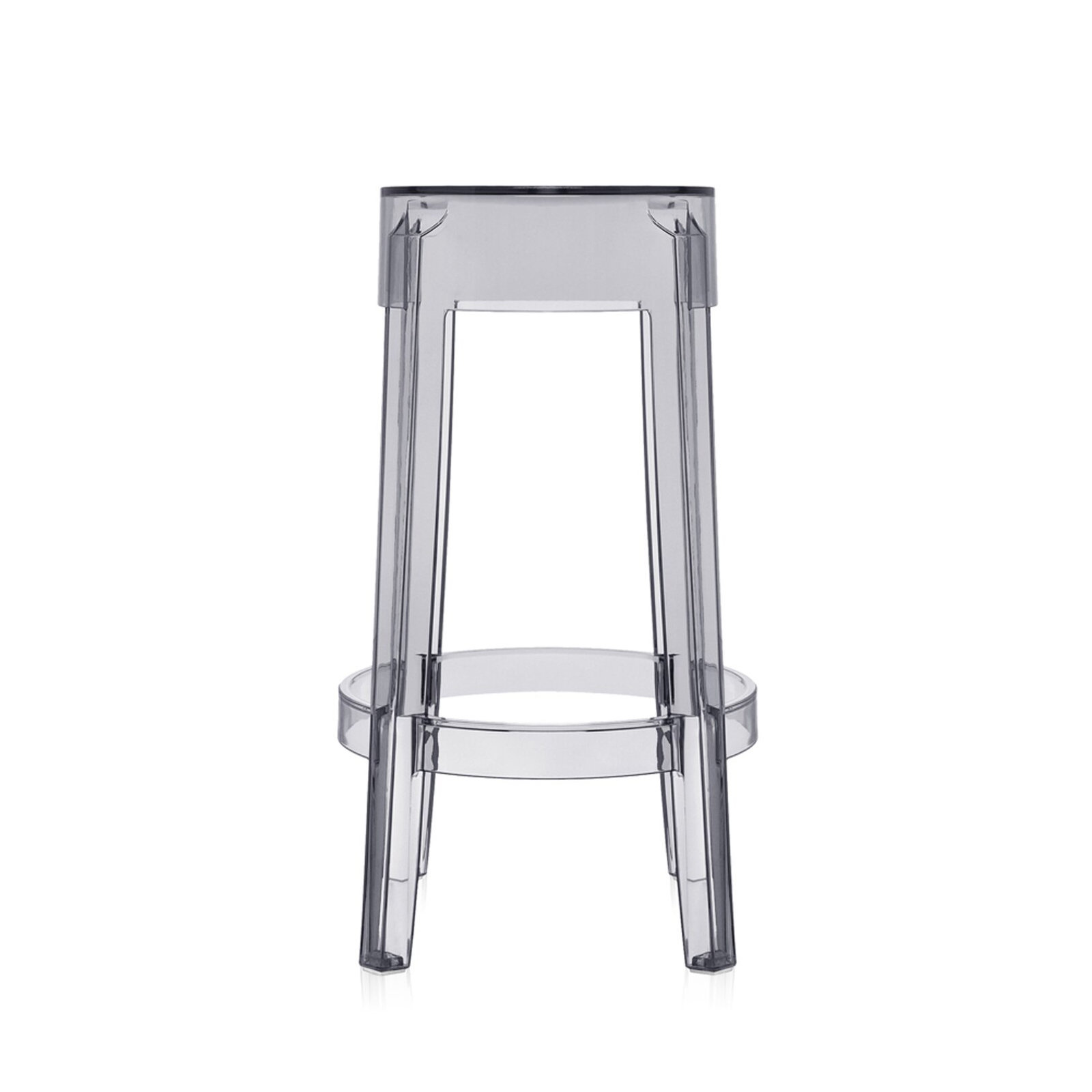 Charles Backless Outdoor Bar Stool, Smoke Gray, 25.59"