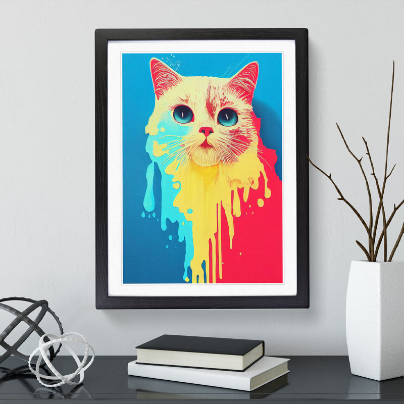 Cat In No.6 Framed Print, Black, 64cm H x 46cm W x 2cm D