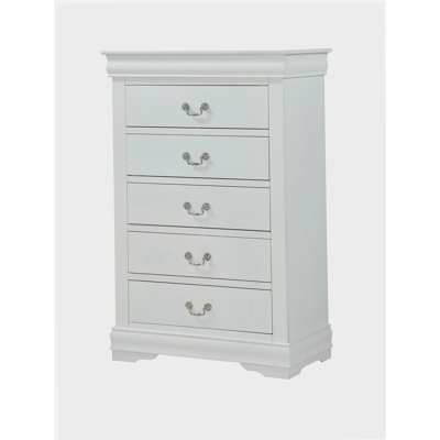 Commode de style contemporain à 5 tiroirs avec 1 tiroir Louis Philip