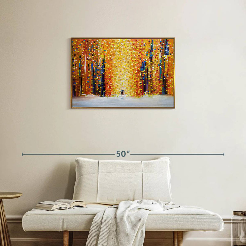 Coucher de soleil, Cadre flottant doré, 31 po x 21 po