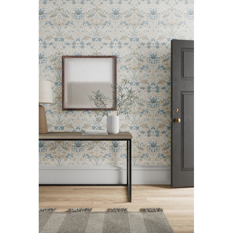 Simply Strawberry Thief Wallpaper, Slate/Vellum