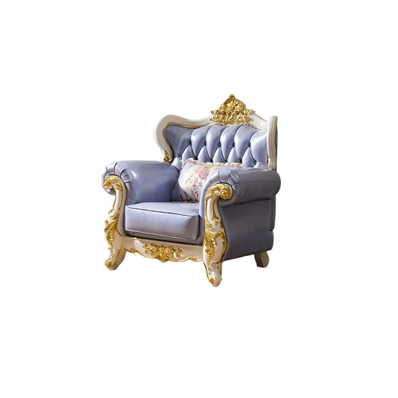 Fauteuil en cuir véritable touffeté de 47,2 po de largeur Tseri
