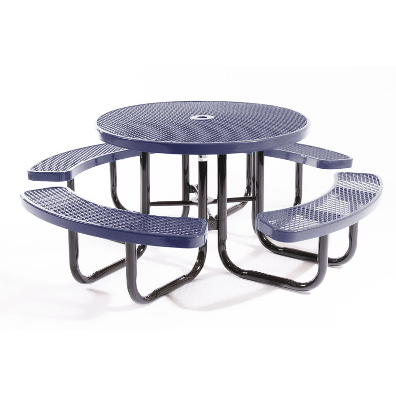Table de pique-nique ronde à revêtement 46 ", bleu foncé, Bleu foncé