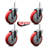 Poly Wheel Swivel 3/4 Inch Threaded Stem Caster Set 2 Brakes