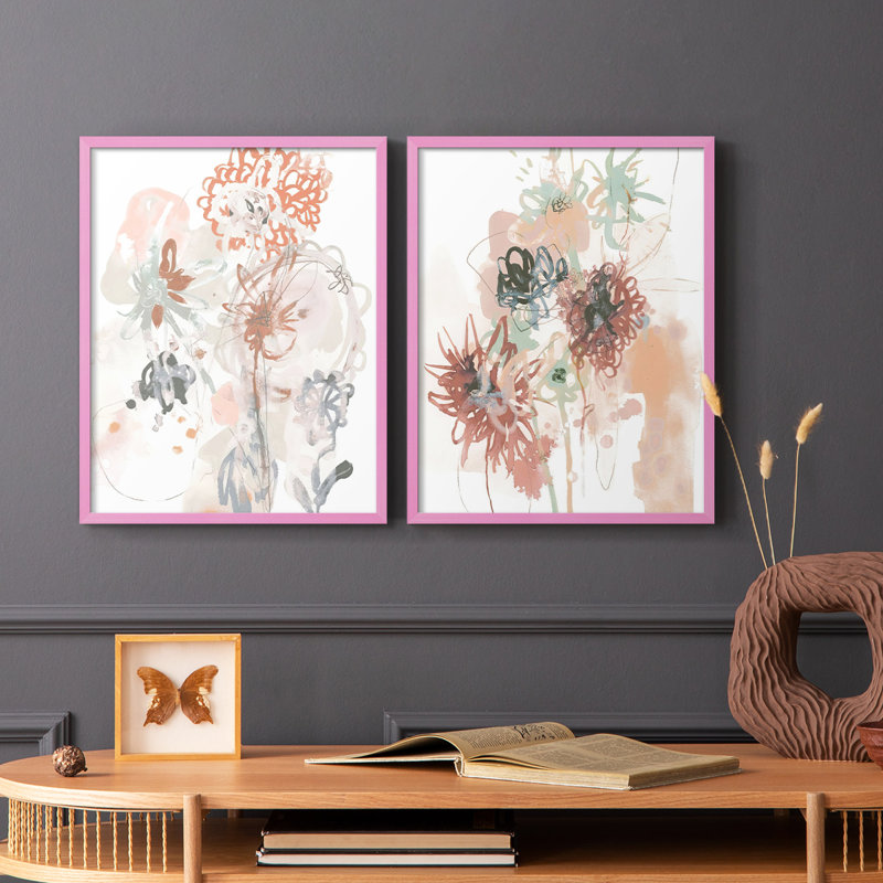 Petal Drift III - reproduction encadrée de qualité supérieure - prête à être accrochée - aucun clou requis - aucun clou requis