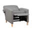 Chaise inclinable classique avec dossier rembourré en tissu gris et siège rembourré, meubles en bois massif