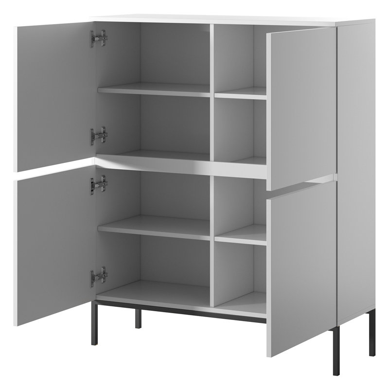 Madhwi 100cm Sideboard, White/Black