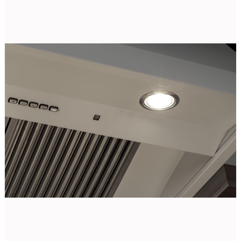36" Commercial Style Hood, Matte White, 30"