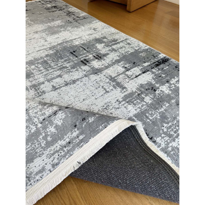 Tapis en coton avec envers antidérapant Lanney, Rectangle 3 pi 11 po x 9 pi 10 po