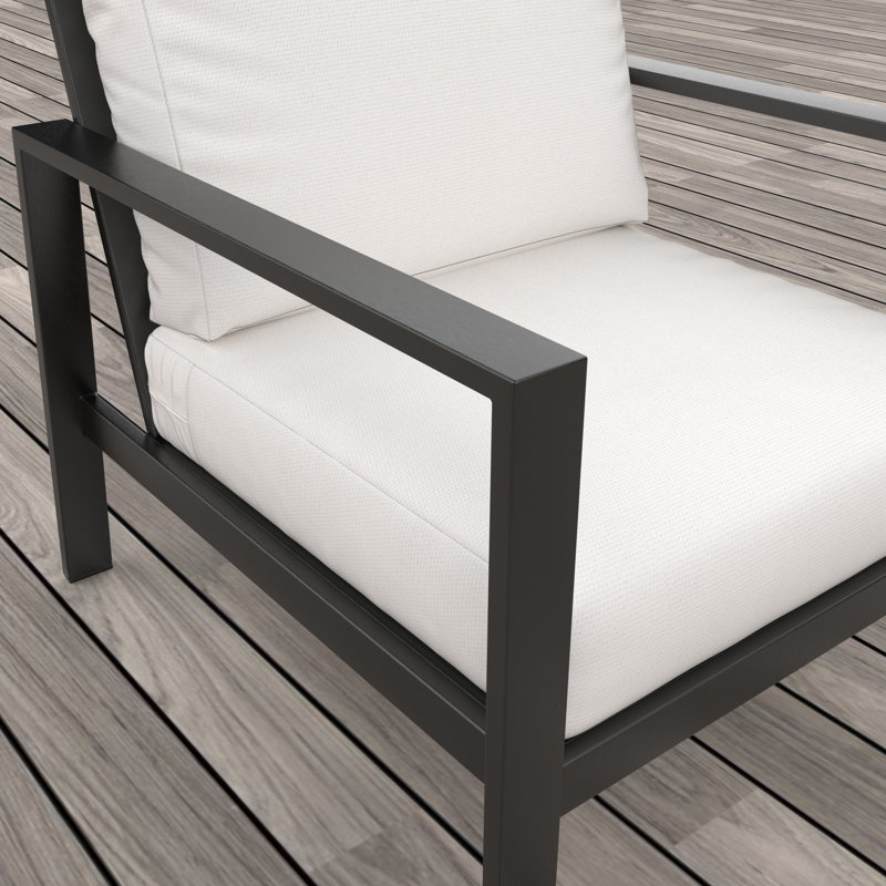 Chaise longue d'extérieur avec coussins Sunbrella® Townsend, Sunbrella® toile naturelle, None, Non
