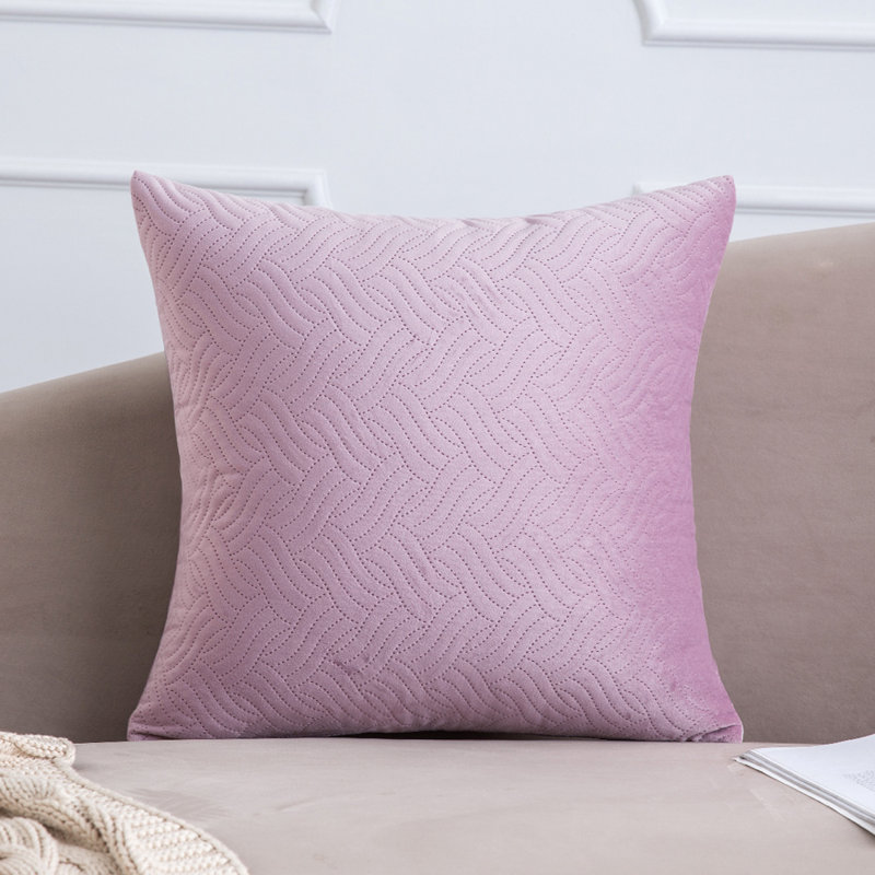 Geometric Velvet Reversible Throw Pillow, Light Purple