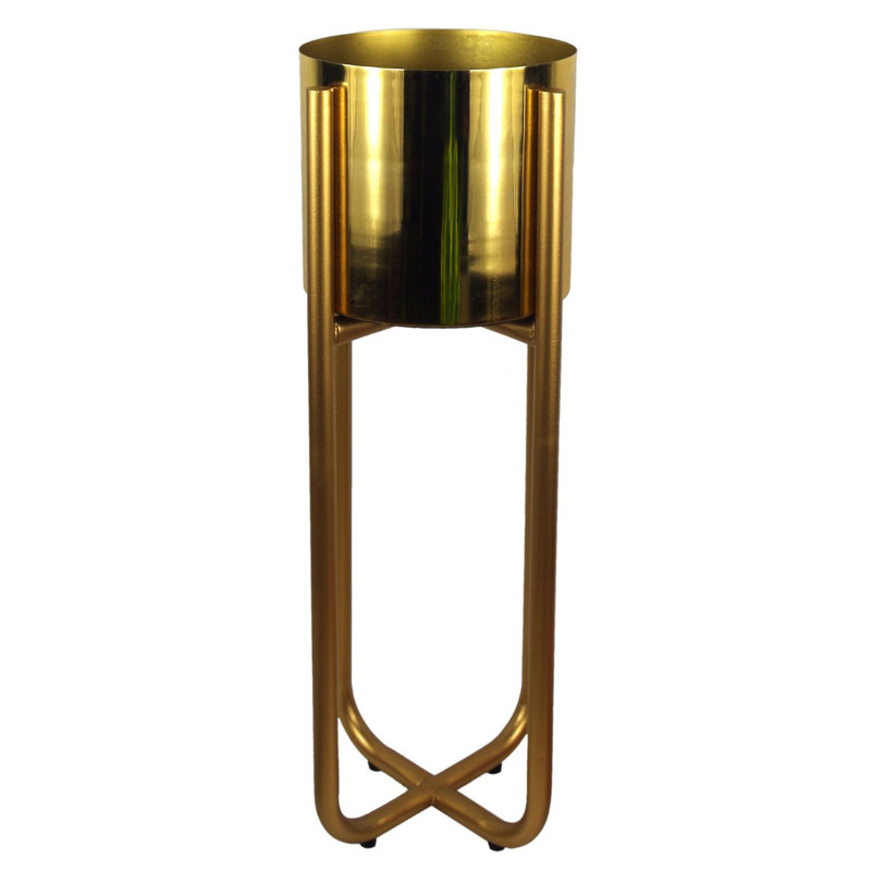 Fernly Handmade Metal Cachepot, Gold