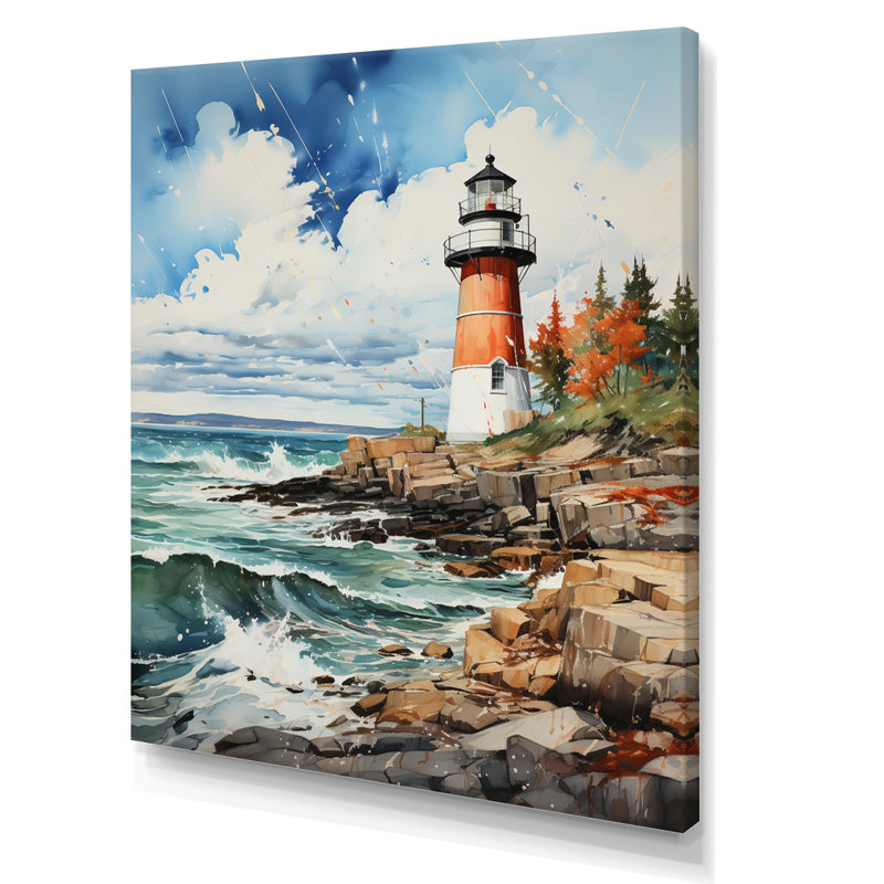 Phare canadien Erfried II, impression sur toile, H 32 po x l 24 po x P 1 po, Toile tendue