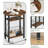 Narrow Side Table With Power Outlet And Storage Basket, 3-Tier Slim End Table With Folding Top, Multi-Functional Accent Furniture For Living Room, Bedroom, Rustic Brown TBZ10UBF