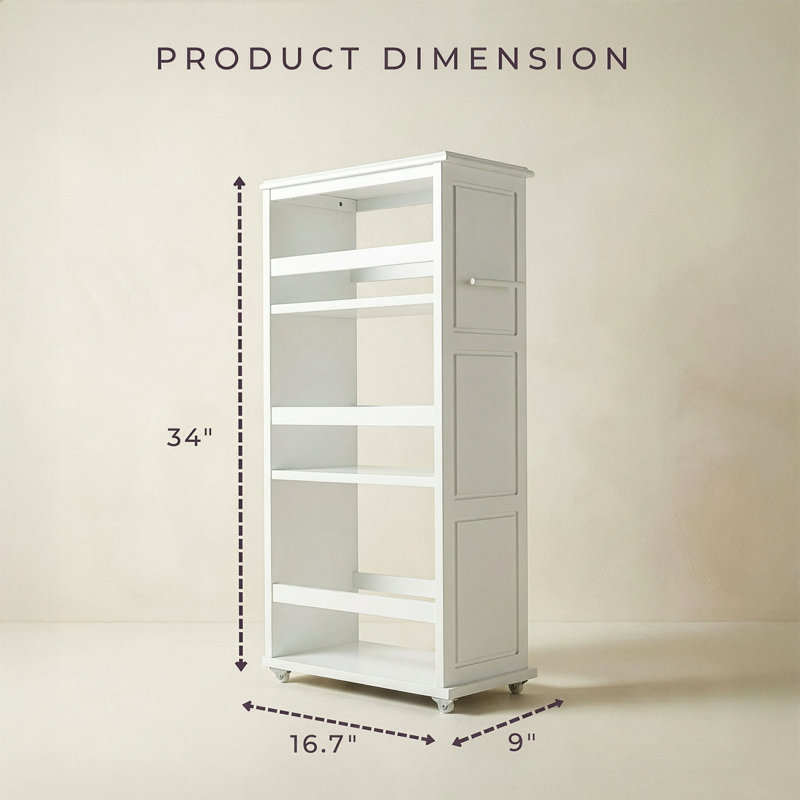 Chariot de rangement roulant à 3 niveaux Lavish Home, blanc, White