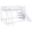 Full Over Full Bunk Bed With Ladder, Slide And Shelves, White-205835747