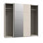 Cezary 2 Door Mirrored Sliding Wardrobe in Sand, 220 cm
