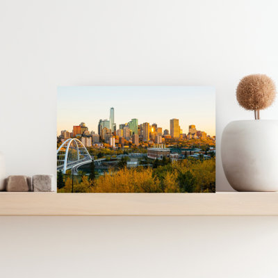 City Skyline In Autumn, Edmonton, Alberta, Canada, art contemporain abstrait, art mural de la ville
